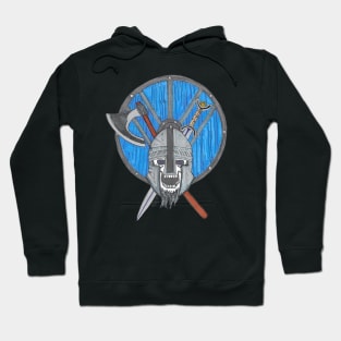 Vikings Skull - Shield and Weapons Hoodie